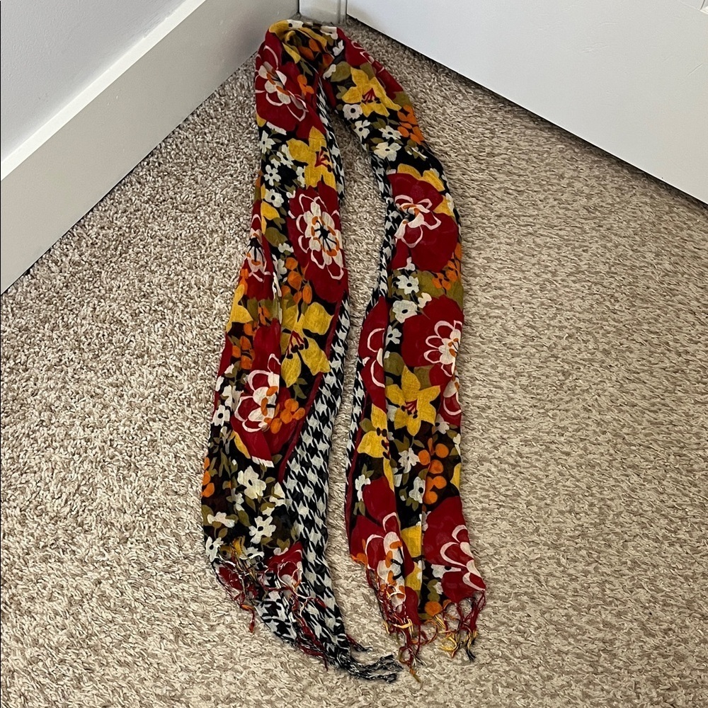 Vera Bradley Bittersweet Print Lightweight Fringe Scarf